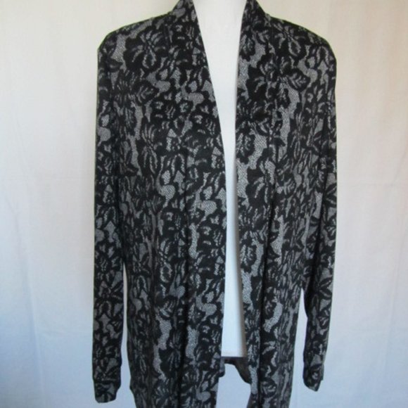 New Women’s Lane Bryant Open Front Long Lace Imitation Print Open Cardigan 18/20 - Picture 3 of 9